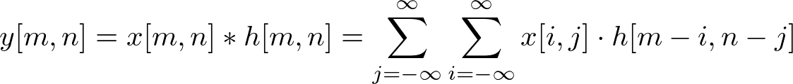 Equation of 2D convolution