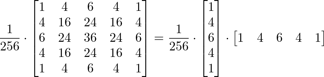 5x5 Separable Gaussian Kernel