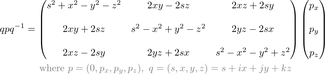 quaternion to matrix