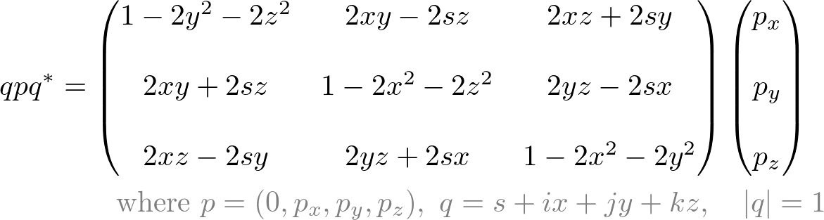 quaternion to matrix