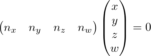 matrix form of plane equation
