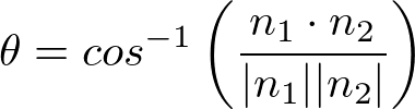 angle between 2 normals
