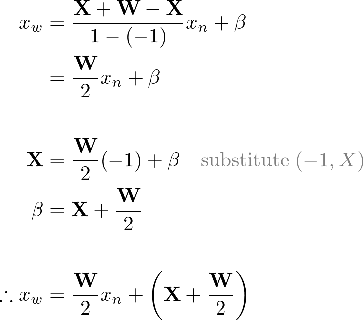 line equation for X