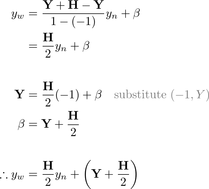 line equation for Y