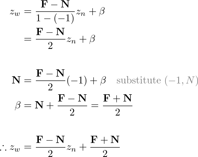 line equation for z